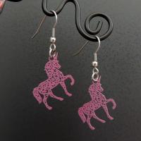 Boucles d oreilles estampe licorne violet 6