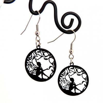 Boucles d oreilles fee noir 1