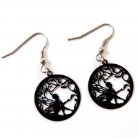Boucles d oreilles fee noir