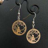 Boucles d oreilles fee ocre 2