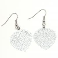 Boucles d oreilles feuille coeur blanc 8