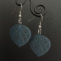 Boucles d oreilles feuille coeur gris 6