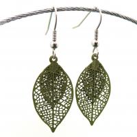 Boucles d oreilles feuille kaki 6