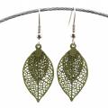 Boucles d oreilles feuille kaki 8
