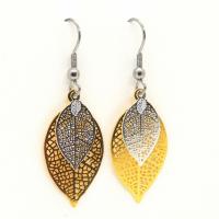 Boucles d oreilles feuilles estampe dorees et argentees 2