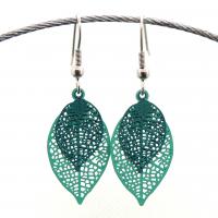 Boucles d oreilles feuilles vertes 2