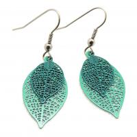 Boucles d oreilles feuilles vertes 3