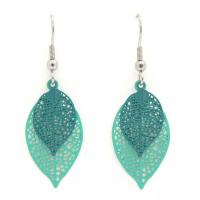 Boucles d oreilles feuilles vertes 4