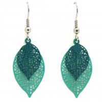Boucles d oreilles feuilles vertes 5