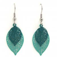 Boucles d oreilles feuilles vertes 6