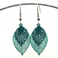 Boucles d oreilles feuilles vertes