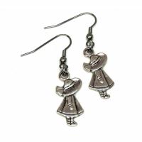 Boucles d oreilles fillette chapeau impair recto verso