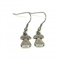 Boucles d oreilles fruit poire argente