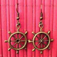 Boucles d oreilles gouvernail bronze 11 