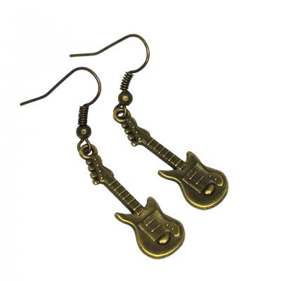 Boucles d oreilles guitare breloque bronze pendante photoroom