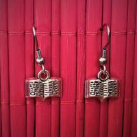 Boucles d oreilles harry potter livre argente 2 