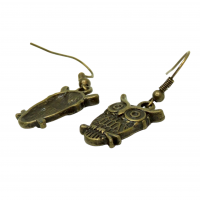 Boucles d oreilles hibou chouette breloque couleur bronze 8 