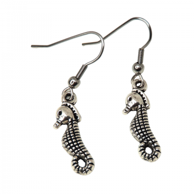 Boucles d oreilles hippocampe argente pendante photoroom