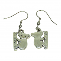 Boucles d oreilles koala breloque couleur argente 1 