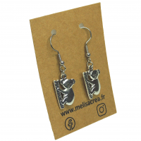 Boucles d oreilles koala breloque couleur argente 3 