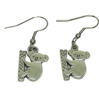 Boucles d oreilles koala breloque couleur argente 5 