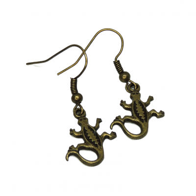 Boucles d oreilles lezard salamandre bronze photoroom