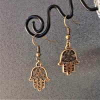 Boucles d oreilles main en bronze 1 