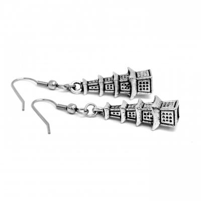 Boucles d oreilles maison japonaise pagode