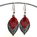Boucles d oreilles noir et rouge 2