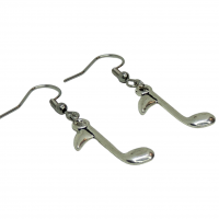Boucles d oreilles note de musique argentee pendante 10 