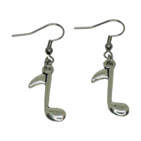 Boucles d oreilles note de musique argentee pendante 8 