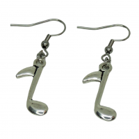 Boucles d oreilles note de musique argentee pendante 9 