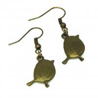 Boucles d oreilles oiseau crochet en laiton couleur bronze