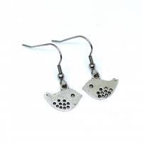 Boucles d oreilles oiseau recto verso pendante crochet en acier inoxydable