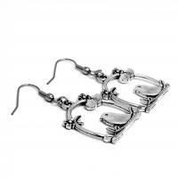 Boucles d oreilles oiseau sur son perchoir avec fleur et nuage pendante