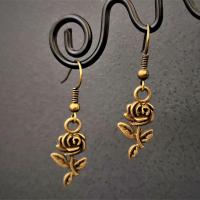 Boucles d oreilles once upon a time la belle et la bete rose en bronze 2 