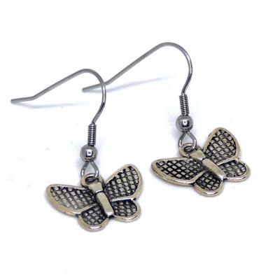 Boucles d oreilles papillon argente