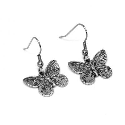 Boucles d oreilles papillonrecto verso argente