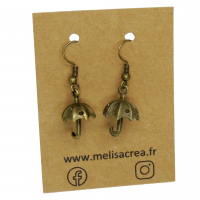 Boucles d oreilles parapluie parasole couleur bronze 7 