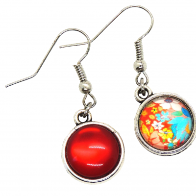 Boucles d oreilles pendante double cabochon rouge fleurs 1 photoroom