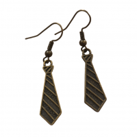 Boucles d oreilles pendantes cravate en bronze
