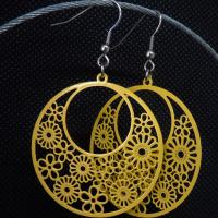 Boucles d oreilles pendantes estampe fleurs millefiori