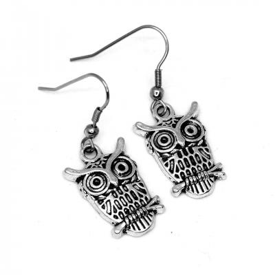 Boucles d oreilles pendantes hibou chouette crochet en acier inoxydable