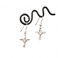 Boucles d oreilles pendantes minie cle couleur argentee conte et princesse 2 