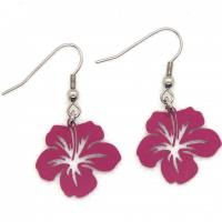 Boucles d oreilles pendantes orchidee mauve 4