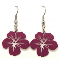 Boucles d oreilles pendantes orchidee mauve 5