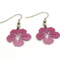 Boucles d oreilles pendantes orchidee mauve 3