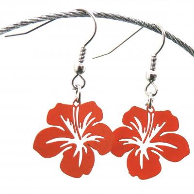 Boucles d oreilles pendantes orchidee ocre orange 5