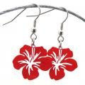 Boucles d oreilles pendantes orchidee rouge 4