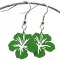 Boucles d oreilles pendantes orchidee vert 2